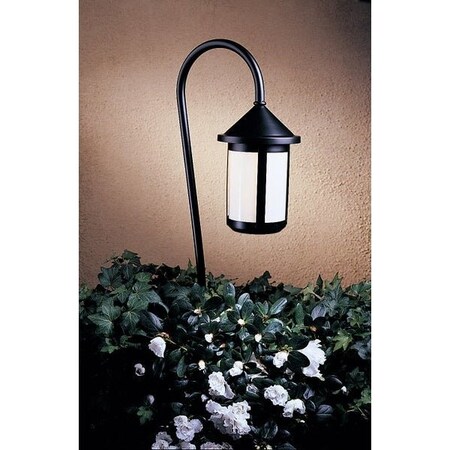 Arroyo Craftsman Low Voltage 6" Berkeley Fixture With 27" Bo Peep Stem, Slate, Cream Glass LV27-B6CR-S